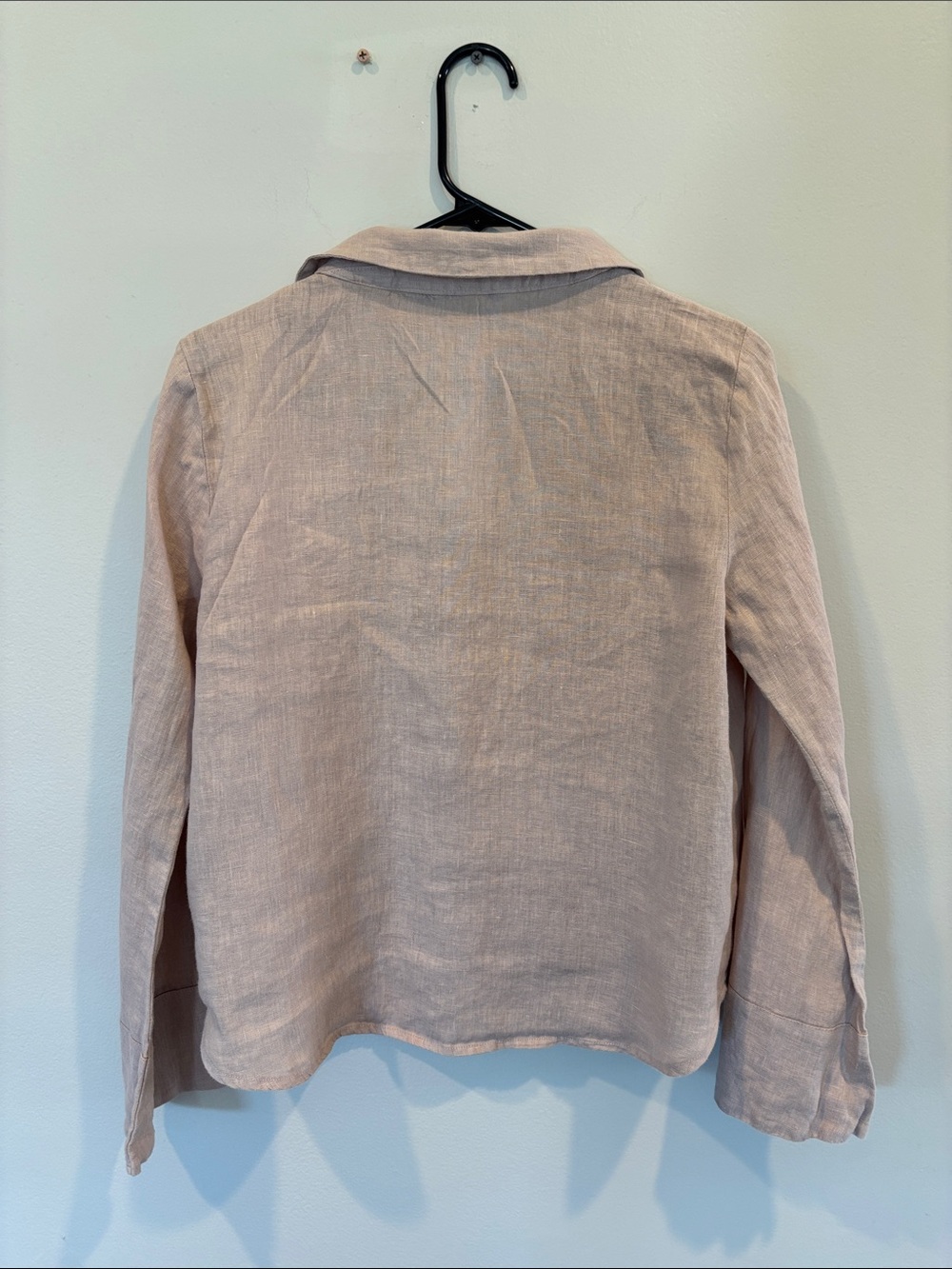 Zara Brown Beige Linen Button-Down Blouse - Picture 3 of 5